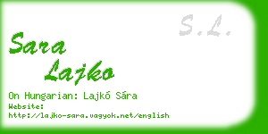sara lajko business card