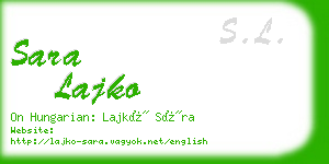 sara lajko business card